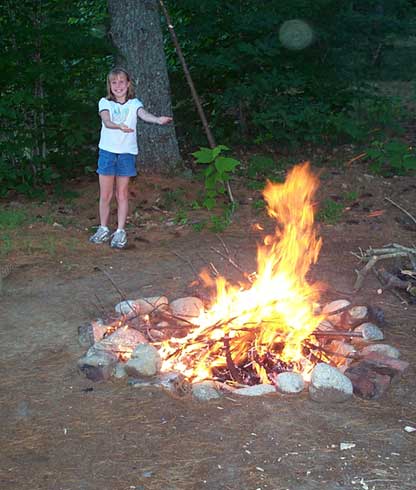 Camping near Holderness, NH in June 2002.