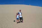Sarah and Todd on Jockey's Ridge, the largest sand dunes in the eastern USA.