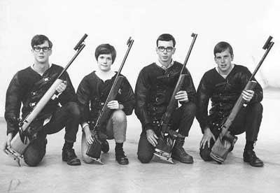 1968 National Junior Rifle Team Champions - Acorns Junior Rifle Club<br>L to R:  Ray Carter, Diana Timberlake, Gary Lund, Robert Strong