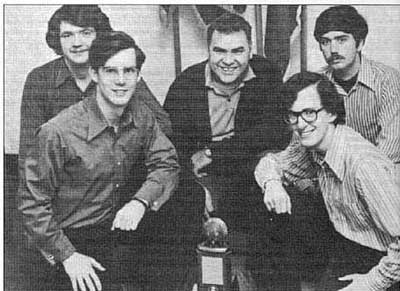1973 National Collegiate Rifle Champions:  David Avril, Ray Carter, Coach Cleveland Wright, Robert Lott, Ed Etzel