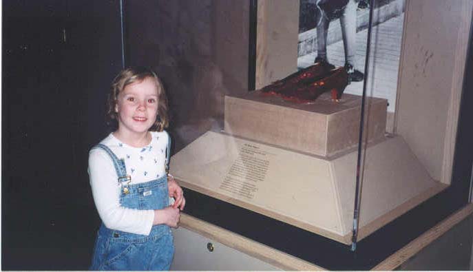 Sarah with Dorothy's slippers